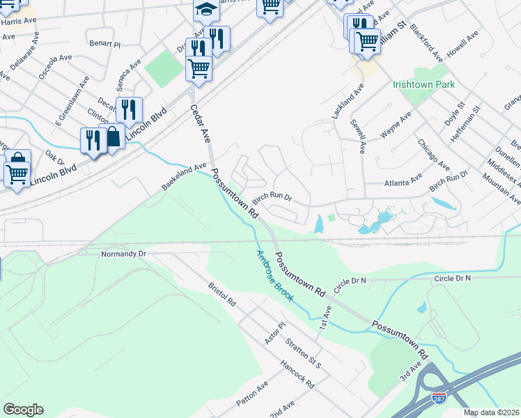 map of restaurants, bars, coffee shops, grocery stores, and more near 292 Pinelli Drive in Piscataway