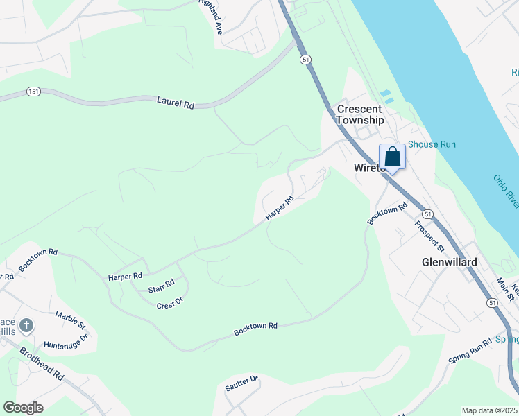 map of restaurants, bars, coffee shops, grocery stores, and more near 973 Glen Hayes Drive in Glenwillard