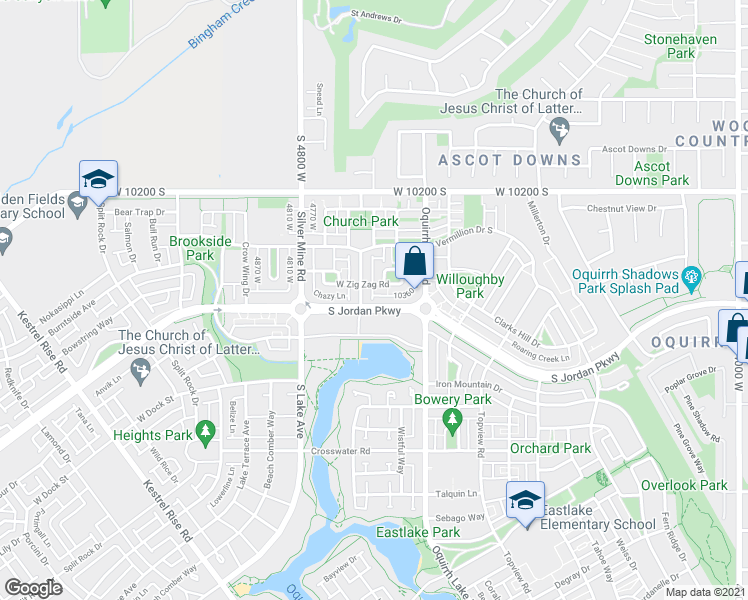 map of restaurants, bars, coffee shops, grocery stores, and more near 4660 South Jordan Parkway in South Jordan