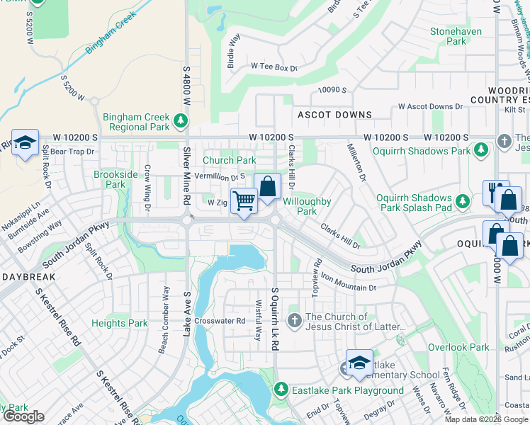 map of restaurants, bars, coffee shops, grocery stores, and more near in South Jordan