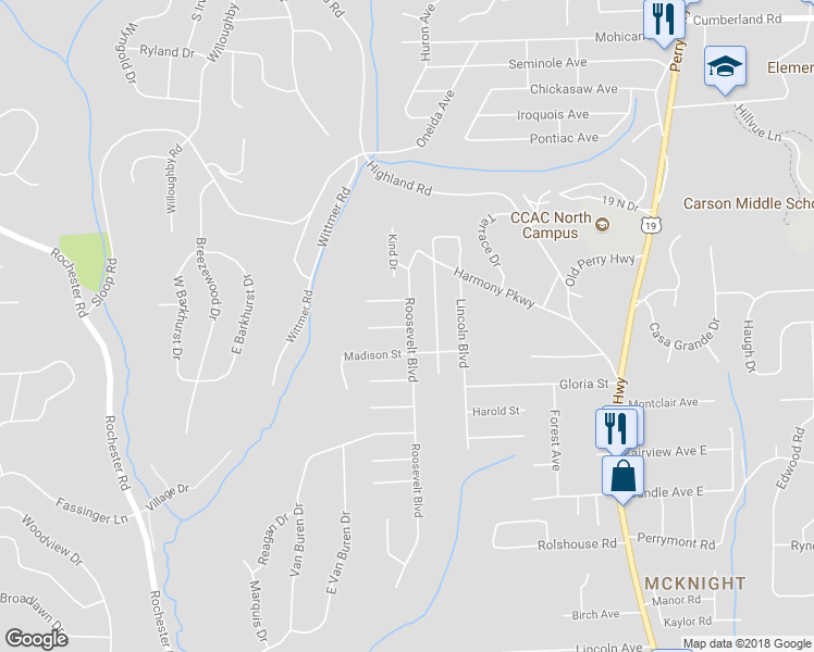 map of restaurants, bars, coffee shops, grocery stores, and more near 438 Jefferson Street in Pittsburgh