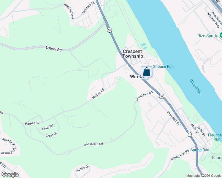 map of restaurants, bars, coffee shops, grocery stores, and more near Daisy Lane in Allegheny County