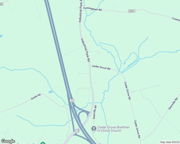 map of restaurants, bars, coffee shops, grocery stores, and more near Industrial Park Road in Mifflintown