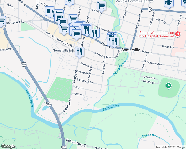 map of restaurants, bars, coffee shops, grocery stores, and more near 67 3rd Street in Somerville