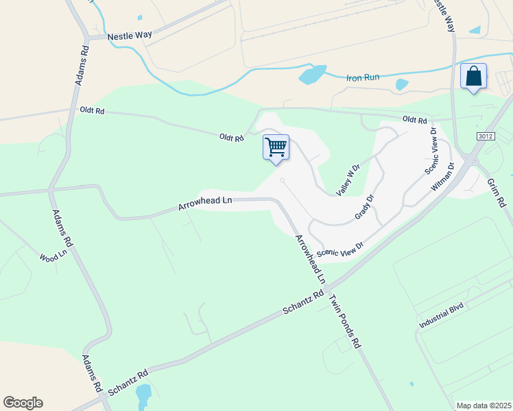 map of restaurants, bars, coffee shops, grocery stores, and more near 224 Arrowhead Lane in Breinigsville