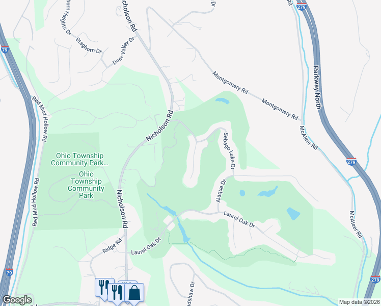 map of restaurants, bars, coffee shops, grocery stores, and more near 212 Cypress Knoll Drive in Sewickley