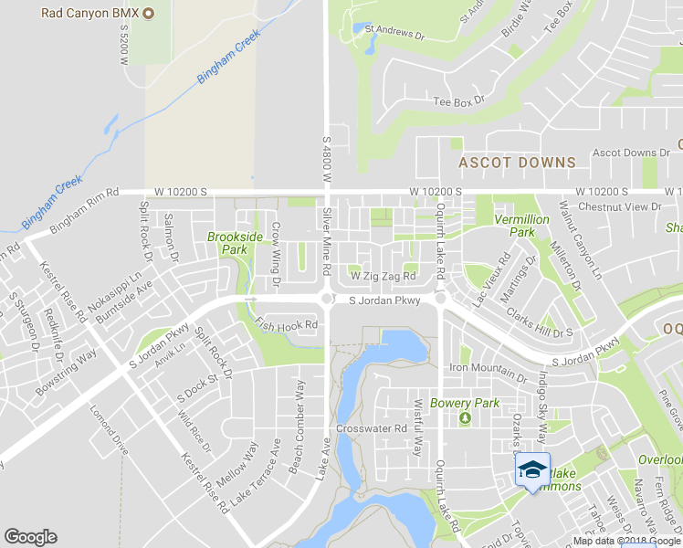 map of restaurants, bars, coffee shops, grocery stores, and more near 10356 Clavey Lane in South Jordan