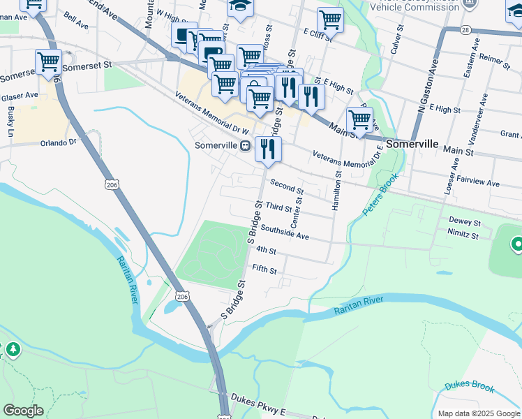 map of restaurants, bars, coffee shops, grocery stores, and more near 149 South Bridge Street in Somerville