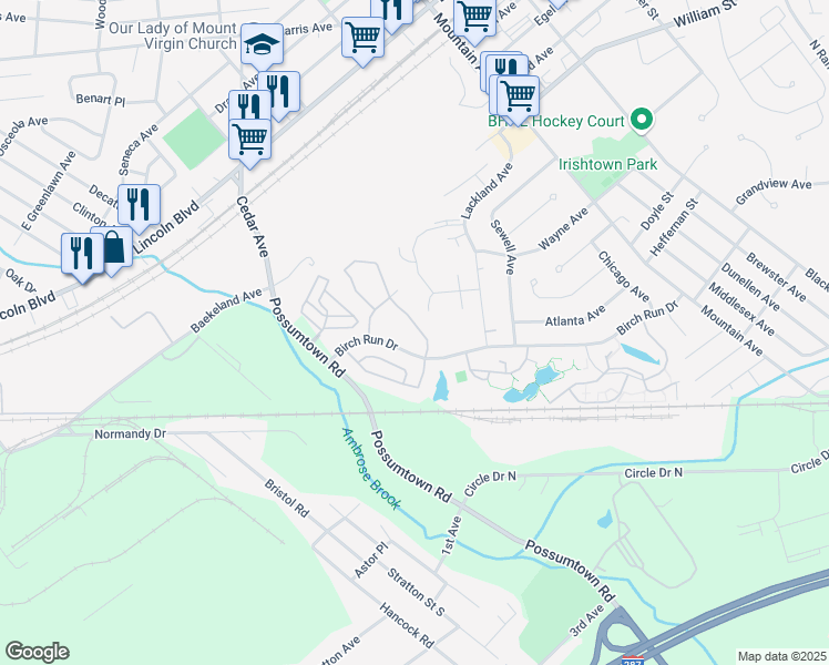 map of restaurants, bars, coffee shops, grocery stores, and more near 12 Forest Drive in Piscataway