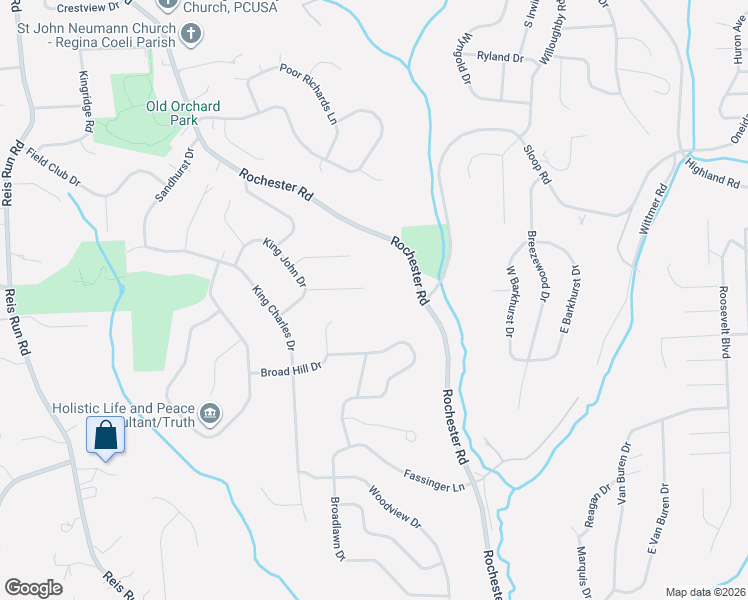 map of restaurants, bars, coffee shops, grocery stores, and more near 1129 King George Court in Pittsburgh