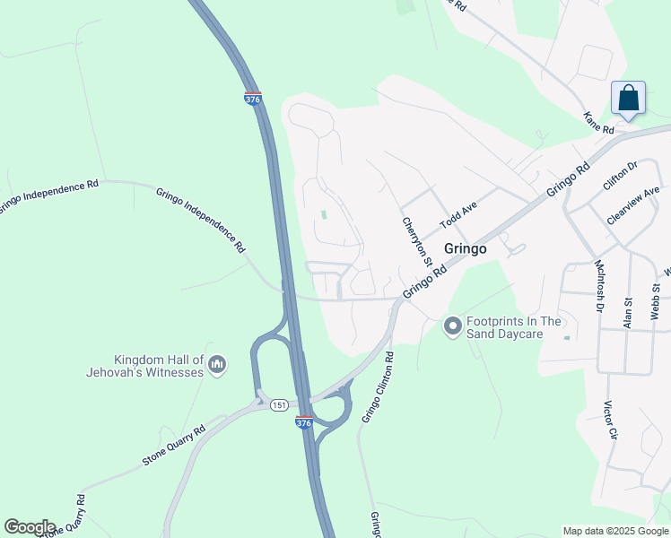 map of restaurants, bars, coffee shops, grocery stores, and more near 6021 Patrick Henry Drive in Aliquippa
