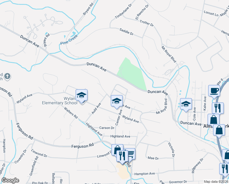 map of restaurants, bars, coffee shops, grocery stores, and more near 4001 Forest Avenue in Hampton Township