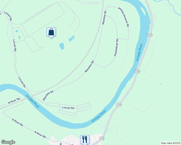 map of restaurants, bars, coffee shops, grocery stores, and more near 278 Mainline Road in Lewistown
