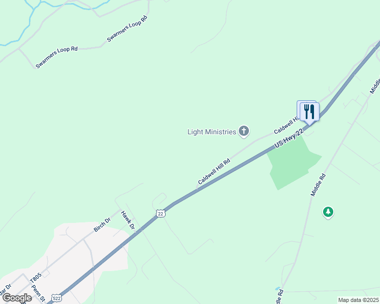 map of restaurants, bars, coffee shops, grocery stores, and more near 146 Caldwell Hill Road in Lewistown