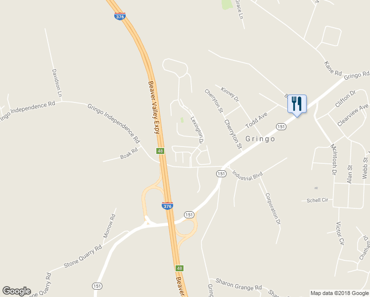 map of restaurants, bars, coffee shops, grocery stores, and more near 6107 Patrick Henry Drive in Aliquippa