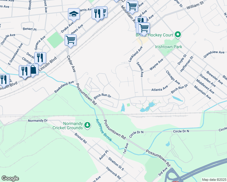 map of restaurants, bars, coffee shops, grocery stores, and more near 12 Forest Drive in Piscataway