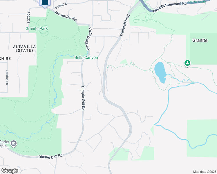 map of restaurants, bars, coffee shops, grocery stores, and more near 10332 Wasatch Boulevard in Sandy