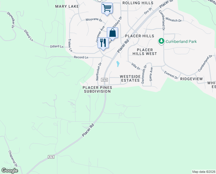 map of restaurants, bars, coffee shops, grocery stores, and more near 4295 Boston Avenue in Redding