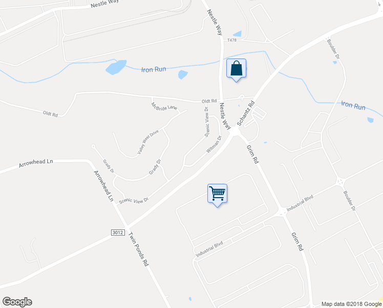 map of restaurants, bars, coffee shops, grocery stores, and more near 8376 Scenic View Drive in Breinigsville