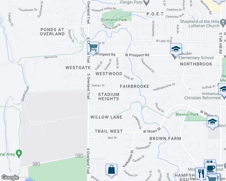map of restaurants, bars, coffee shops, grocery stores, and more near 1730 Pecan Street in Fort Collins