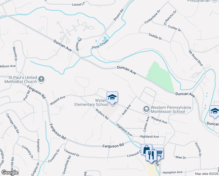 map of restaurants, bars, coffee shops, grocery stores, and more near 2273 Gray Ridge Road in Hampton Township