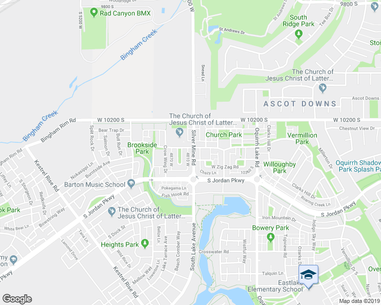 map of restaurants, bars, coffee shops, grocery stores, and more near 4782 Vermillion Drive South in South Jordan
