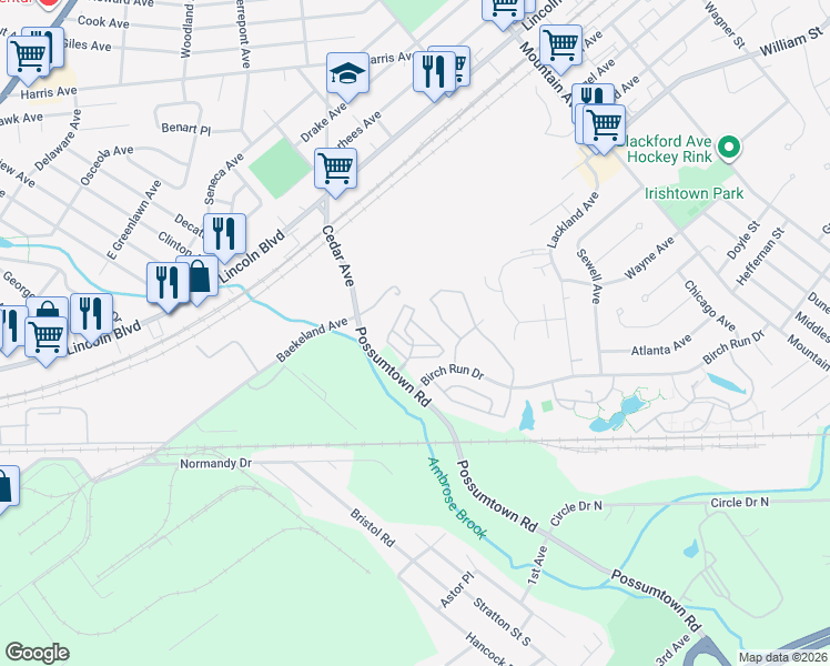 map of restaurants, bars, coffee shops, grocery stores, and more near 152 Forest Drive in Piscataway