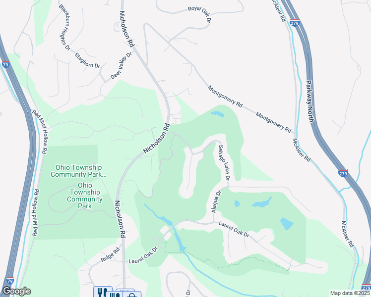 map of restaurants, bars, coffee shops, grocery stores, and more near 130 Cypress Knoll Drive in Sewickley
