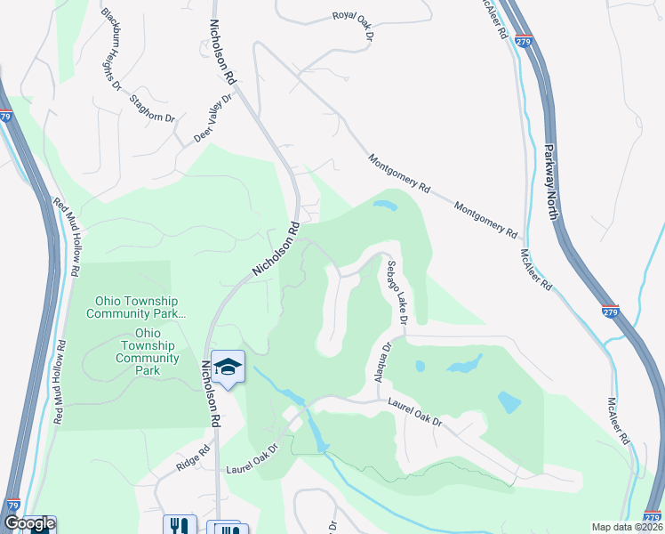 map of restaurants, bars, coffee shops, grocery stores, and more near 130 Cypress Knoll Drive in Sewickley