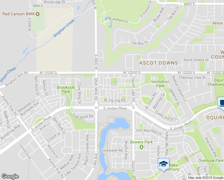 map of restaurants, bars, coffee shops, grocery stores, and more near 4707 Vermillion Drive South in South Jordan