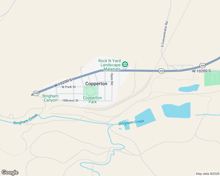 map of restaurants, bars, coffee shops, grocery stores, and more near 10306 South Apex Road in Copperton