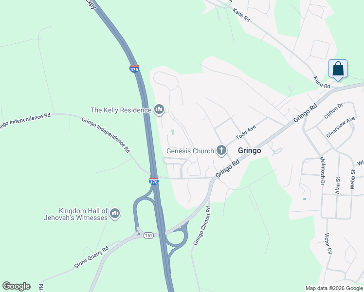 map of restaurants, bars, coffee shops, grocery stores, and more near 404 Lexington Drive in Aliquippa