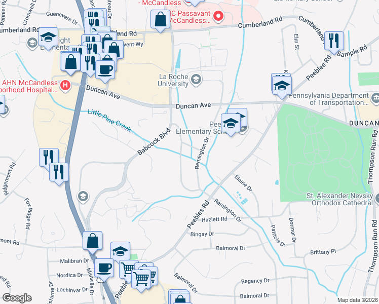 map of restaurants, bars, coffee shops, grocery stores, and more near 1139 Judy Ann Place in Pittsburgh