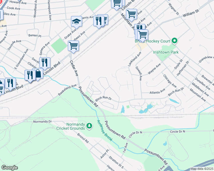 map of restaurants, bars, coffee shops, grocery stores, and more near 82 Forest Drive in Piscataway