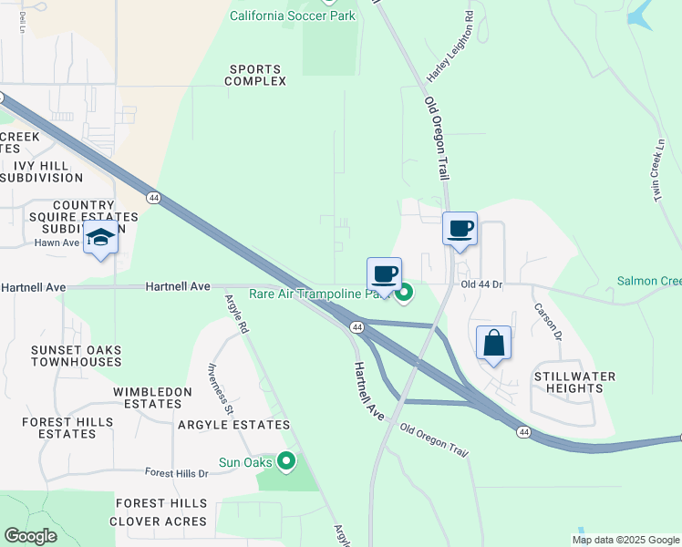 map of restaurants, bars, coffee shops, grocery stores, and more near 2985 Innsbruck Dr in Redding