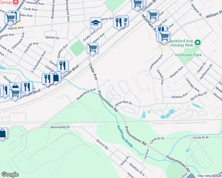 map of restaurants, bars, coffee shops, grocery stores, and more near 436 Tower Boulevard in Piscataway