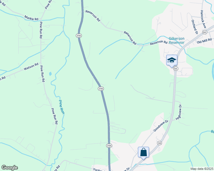 map of restaurants, bars, coffee shops, grocery stores, and more near 290-296 Pennsylvania 356 in Apollo