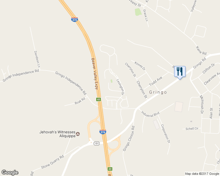 map of restaurants, bars, coffee shops, grocery stores, and more near 5046 Hamilton Dr in Aliquippa