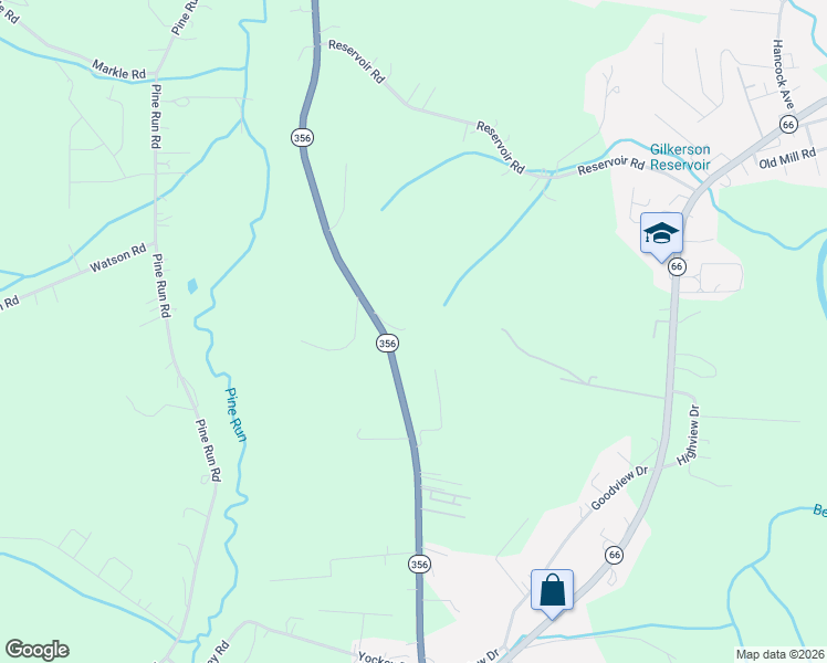 map of restaurants, bars, coffee shops, grocery stores, and more near 290 Pennsylvania 356 in Apollo