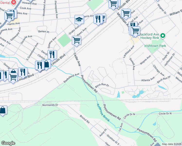 map of restaurants, bars, coffee shops, grocery stores, and more near 436 Tower Boulevard in Piscataway
