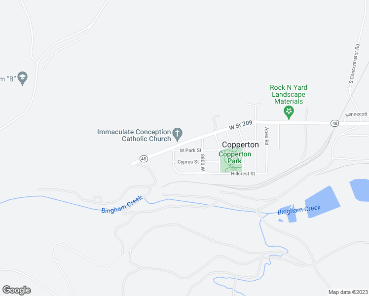 map of restaurants, bars, coffee shops, grocery stores, and more near 8868 West Park Street in Copperton