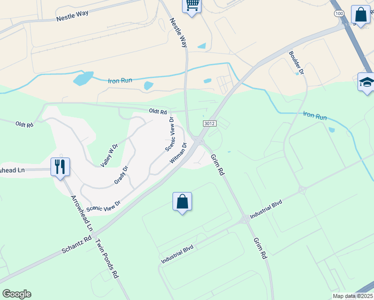 map of restaurants, bars, coffee shops, grocery stores, and more near in Breinigsville