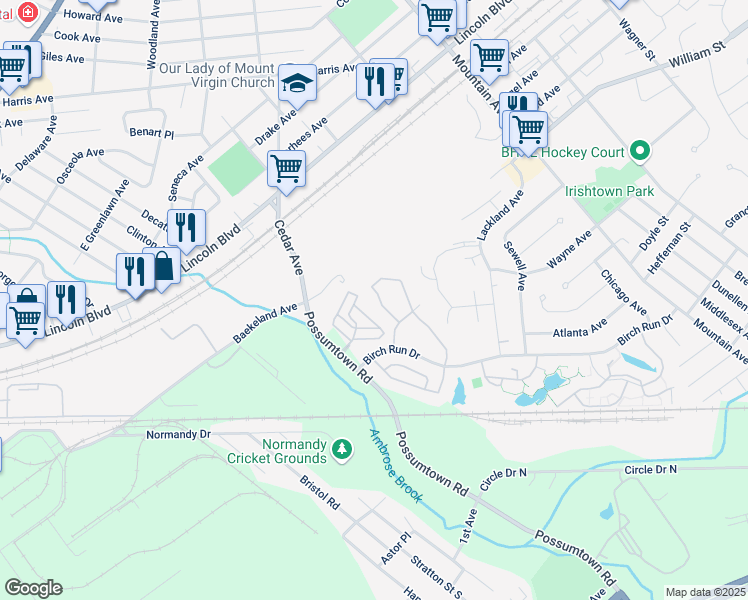 map of restaurants, bars, coffee shops, grocery stores, and more near 152 Forest Drive in Piscataway