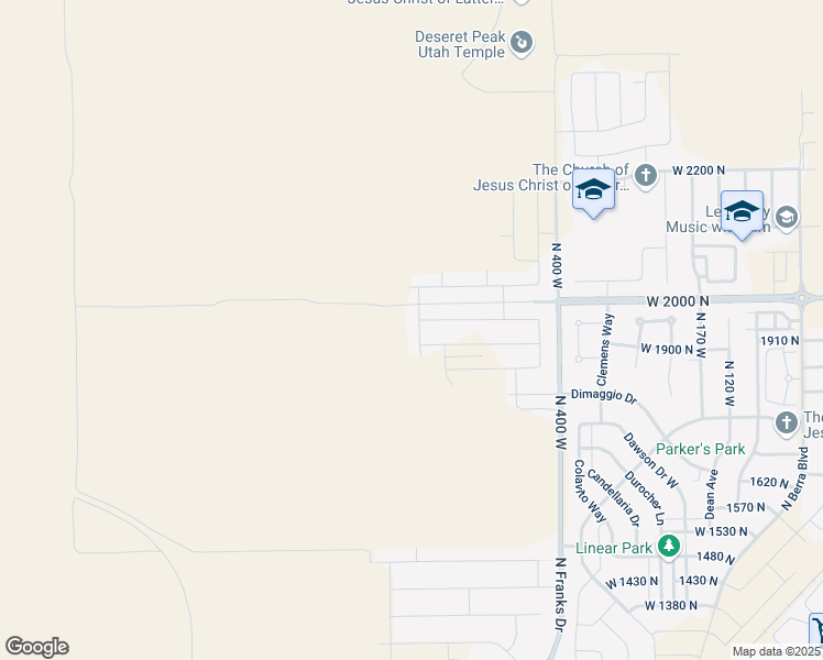 map of restaurants, bars, coffee shops, grocery stores, and more near 1939 Mantle Way in Tooele