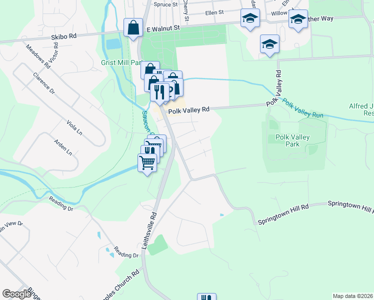 map of restaurants, bars, coffee shops, grocery stores, and more near 1988 Pearson Avenue in Hellertown