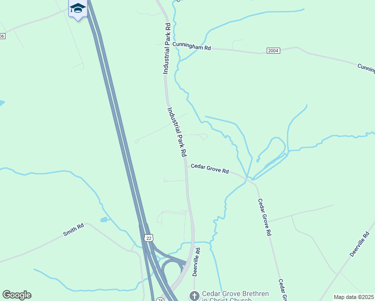 map of restaurants, bars, coffee shops, grocery stores, and more near 1412 Industrial Park Road in Mifflintown