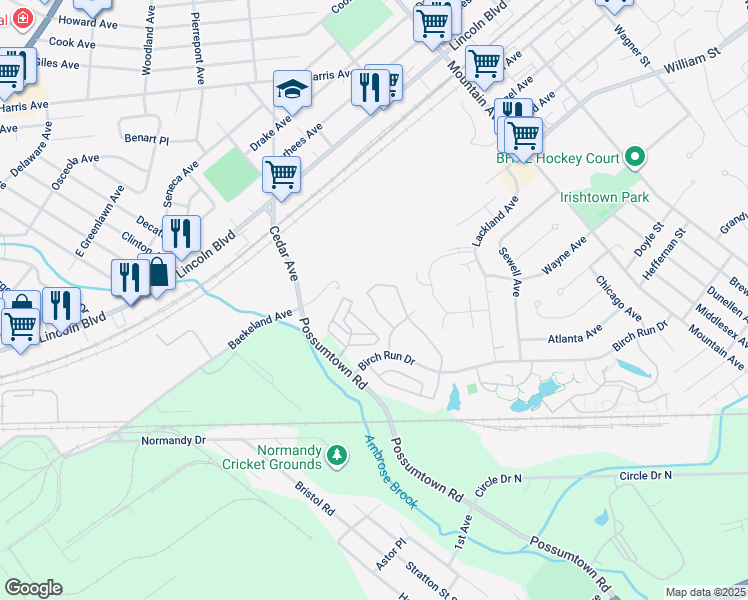 map of restaurants, bars, coffee shops, grocery stores, and more near 152 Forest Drive in Piscataway