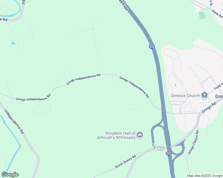 map of restaurants, bars, coffee shops, grocery stores, and more near 253 Gringo Independence Road in Aliquippa