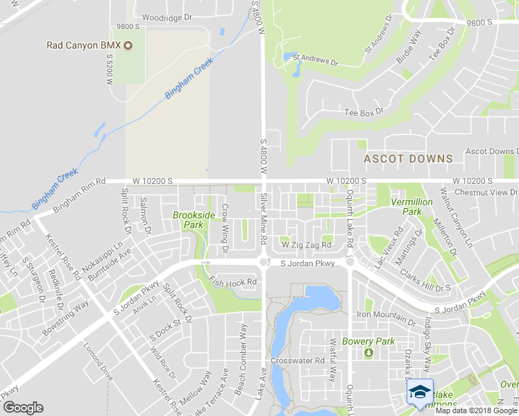 map of restaurants, bars, coffee shops, grocery stores, and more near 10268 Silver Mine Road in South Jordan