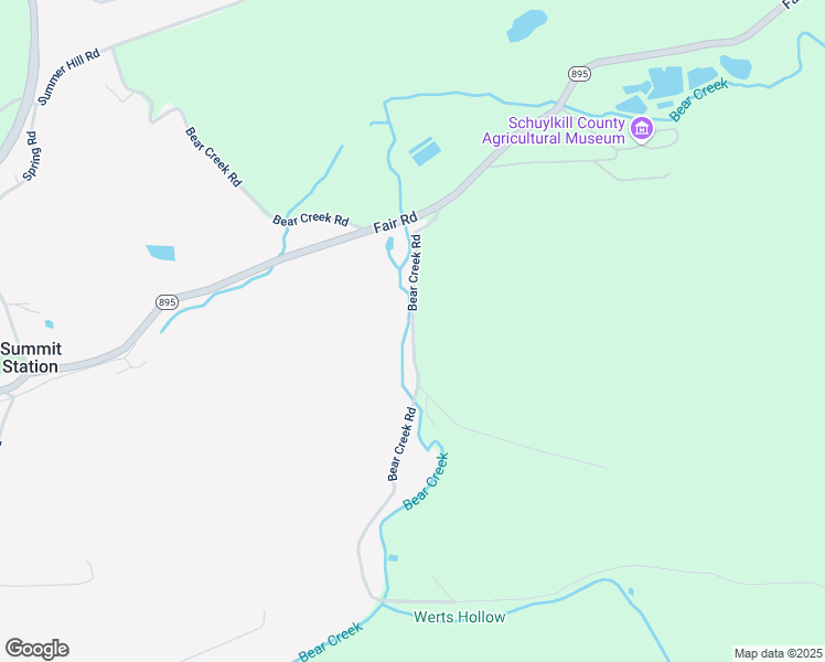 map of restaurants, bars, coffee shops, grocery stores, and more near Bear Creek Road in Schuylkill Haven